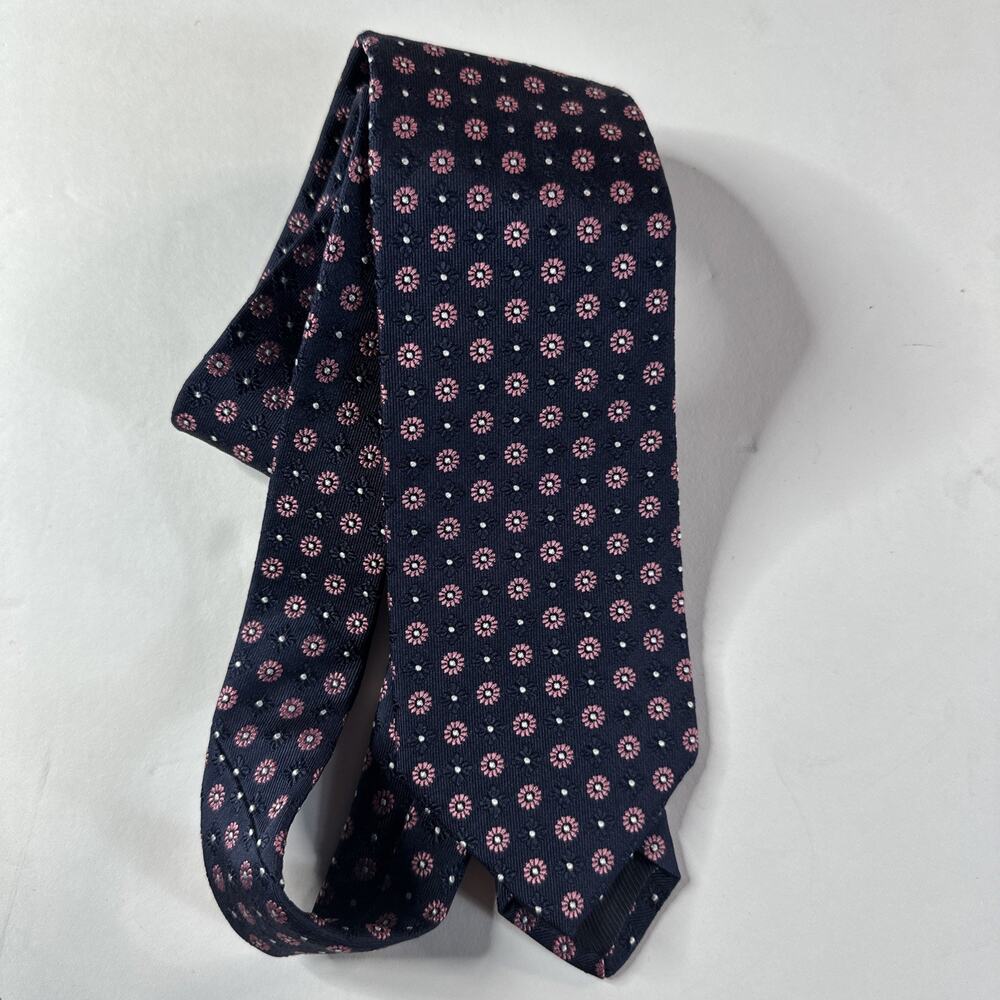 Luigi Borrelli Tie in Blue with White Pink EUC